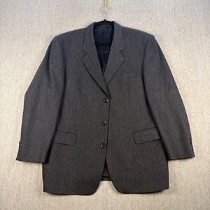 Vintage Barisal 3 Pc 100% Wool Suit Gray 44R 36x30 Pleated Cuffed Pant European
